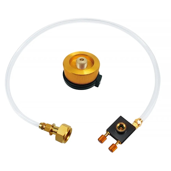 Utomhus camping gasspis propan påfyllning adapter gas platt cylinder tank koppling adapter gas laddning med tryck avlastningsventil