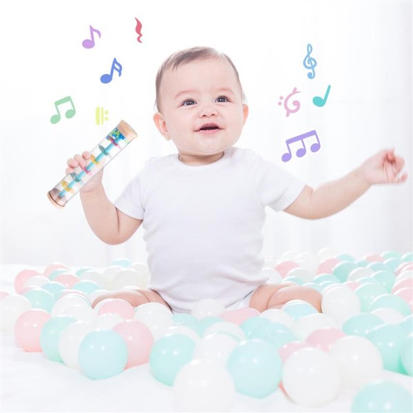 Baby Rainmaker Cylinder lyd instrument med lys farve regn pind lyd legetøj