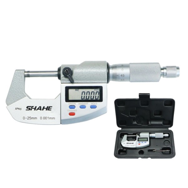 0-25 mm mikron digitalt udvendigt mikrometer elektronisk mikrometer måler 0,001 mm digitalt måler måleværktøj