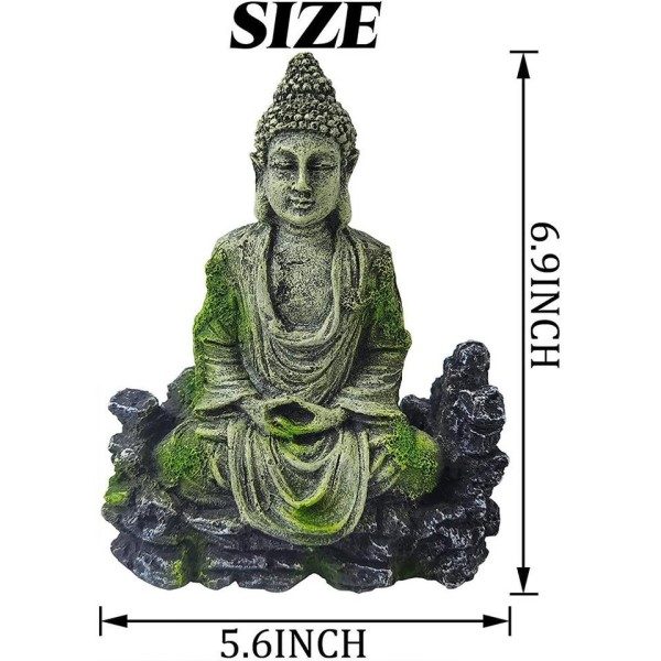 Buddha Statue Harpiks Håndverk Fisk Reker Hus Akvarium Fisk Tank Landskapsarbeid Dekorasjon Ornament