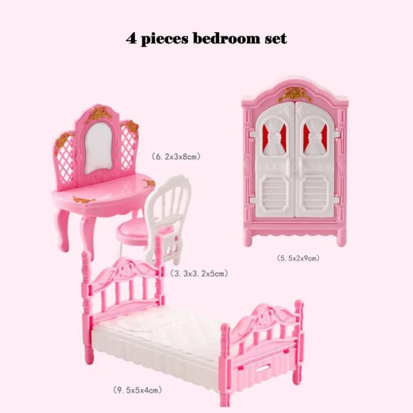 Kawaii Pink Miniature Dukkehus Møbler Tilbehør Børn Legetøj