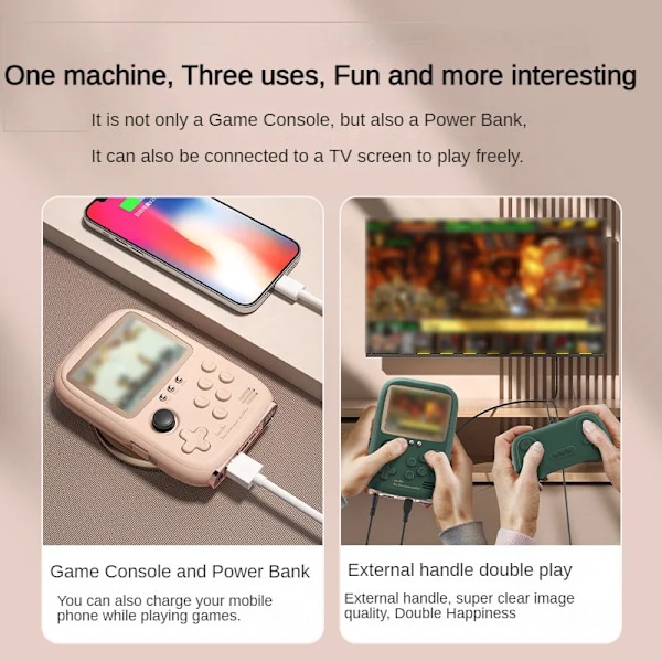 Mini Game Power Bank Portable Retro håndholdt Spil konsol 6000mAh kapacitet