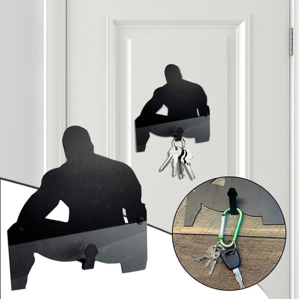 Metall Barry Wood Nyckel hållare krok vuxen rolig kreativ vägg hängande sovrum dörr nyckel hängande