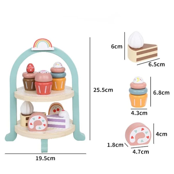 Royal Afternoon Tea Servis Låtsas Leka Trä Leksaker Kök Tårta Rolllek Förälder-barn Lärande Pedagogiska leksaker
