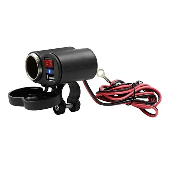 Profesjonell 12V Motorsykkel Styre USB lader Vanntett Sigarett-te Lighter Socket med bryter