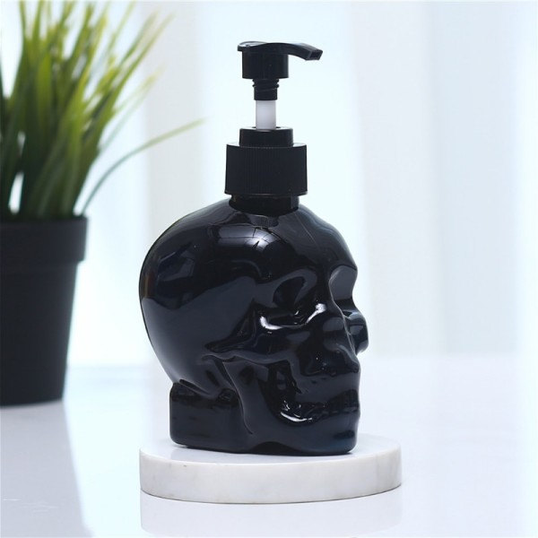 Creative Skull Liquid Såpe Dispensere Sort Plast Hånd Desinfeksjonsmiddel Pumpe Flasker Sjampo Lotion Flaske
