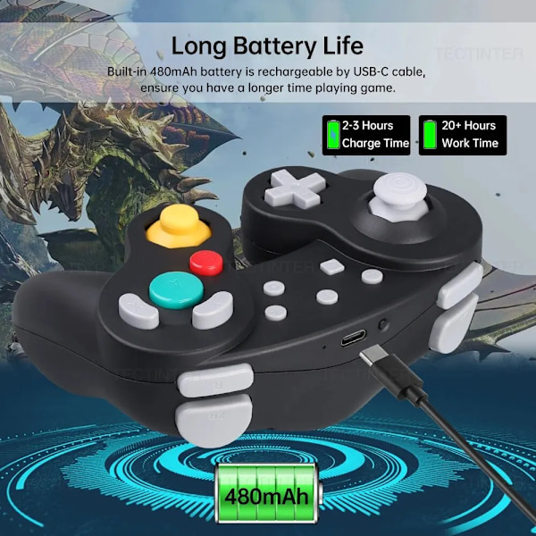 Bluetooth Gamepad Langaton GC Ohjain Switch Gamecube Yhteensopiva Nintendo Switch/Lite Ohjain PC joystickille