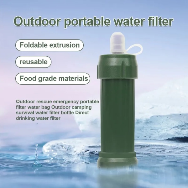 Överlevnad vatten renare överlevnad vatten filter överlevnad vatten renare nödläge utomhus vatten filter halm