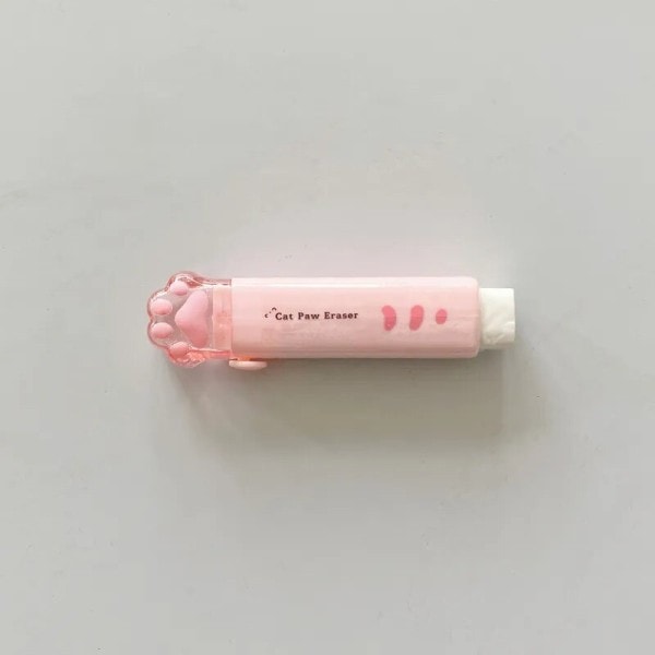 Barn Flicka Rosa Katt Paw Skrivpapper Set Gel Penna Korrektion Tejp Memo kuddar Radergummi Kniv Set