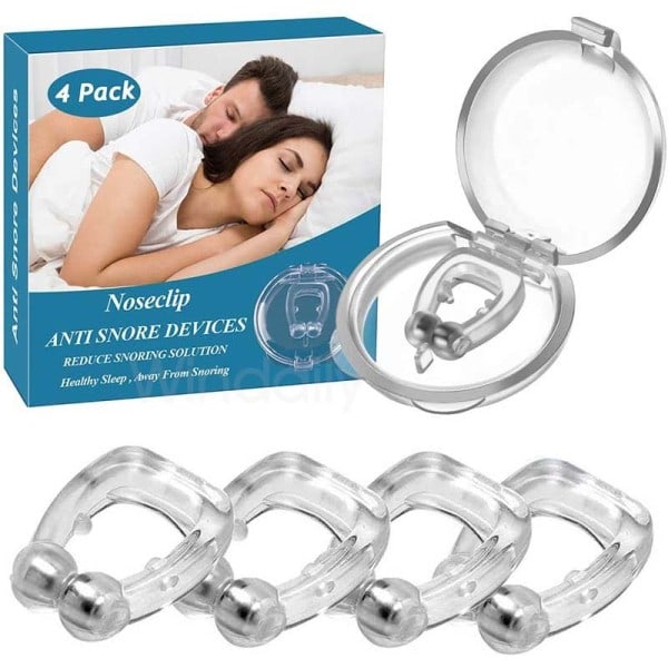 4st Magnetisk Anti Snark Nos Klämma  Snark Propp  Återanvändbar Silicon Klämmer Anti Snarkning Enheter