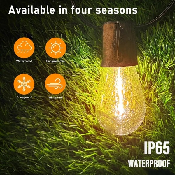 LED Solar String Lights IP65 Vattentät Utomhus Jul Dekoration Glödlampa