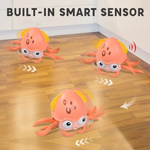 Børn Induktion Escape Blæksprutte Krabbe Crawling Legetøj Baby Elektronisk Kæledyr Musikalsk Legetøj