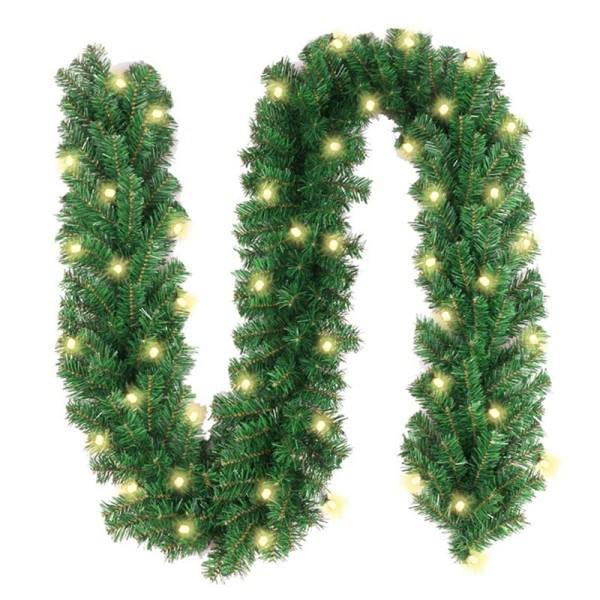 Grønn Kunstig Jule Garland Julestjerne Jule Blomst Krans Juletre