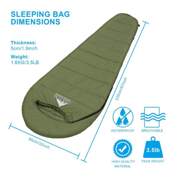 Utendørs camping soveposer vanntett ultralett varme vinter sovepose