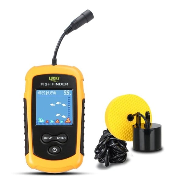 LUCKY FF1108-1 Portable Fish Finder Ice Fishing Ekkolod Ekkolod Alarm Transducer Fishfinder