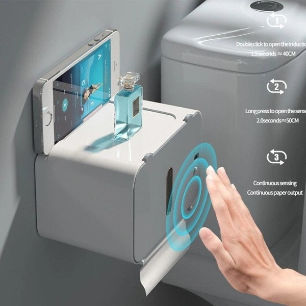 Induktio WC paperi pidike hylly automaattinen vedenpitävä paperi teline seinä asennettu wc annostelija