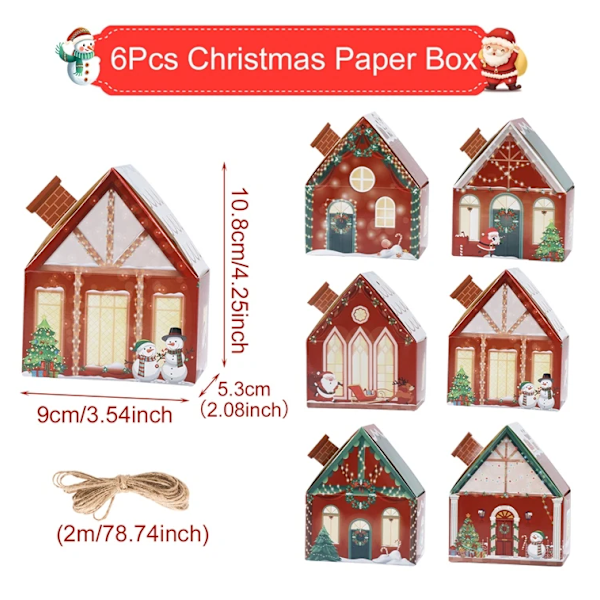 Jul godteri boks hus form gave bokser god jul pynt