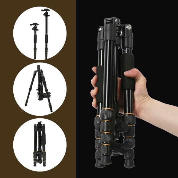 Lättvikts Kamera Stativ Stativ  Bärbar Professionell Aluminium Rese Monopod Bol Huvud Kompakt