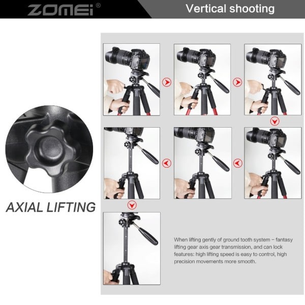 Professionell bärbar resor aluminium kamera stativ&Pan huvud för SLR DSLR Digital kamera