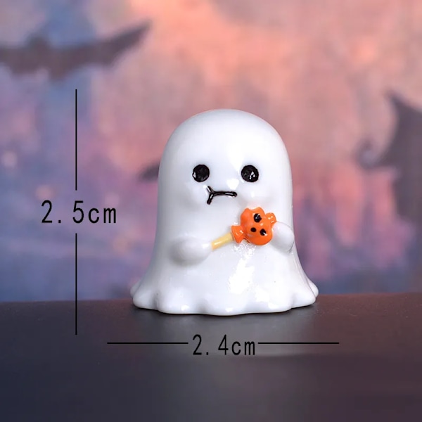 Figur Miniature Dejlig Tegnefilm Græskar Ghost Mikro Landskab Ornamenter