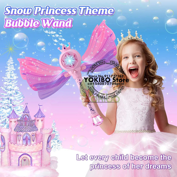 Bubble Wands för Barn Flickor Light Up LED Ljud Bubble Gun Bubble Machine for Barn