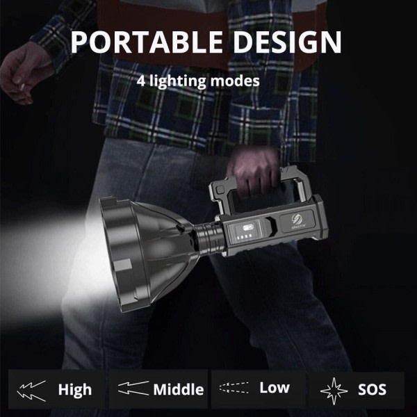 Genopladelige Høj Power LED Lommelygter Ultra Lang Belysning Distance Lampe Søgelygte