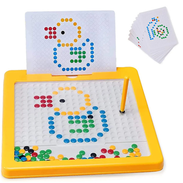 Magnetisk ritavla för småbarn Doodle tavla med magnetisk penna och pärlor montessori pedagogisk förskola reseleksak