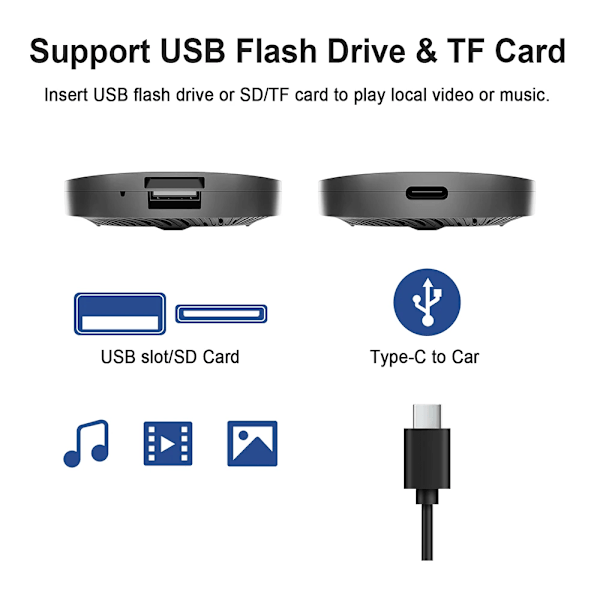 Carplay AI Box Android 13 Trådløs Android Auto Smart TV Box