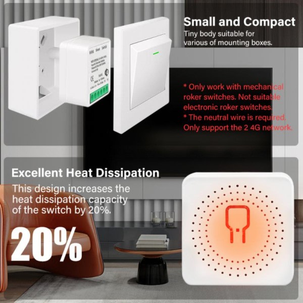16A WiFi Smart Switch tuki 2-suuntainen ohjaus kytkin moduuli APP Kaukosäädin ohjaus työ
