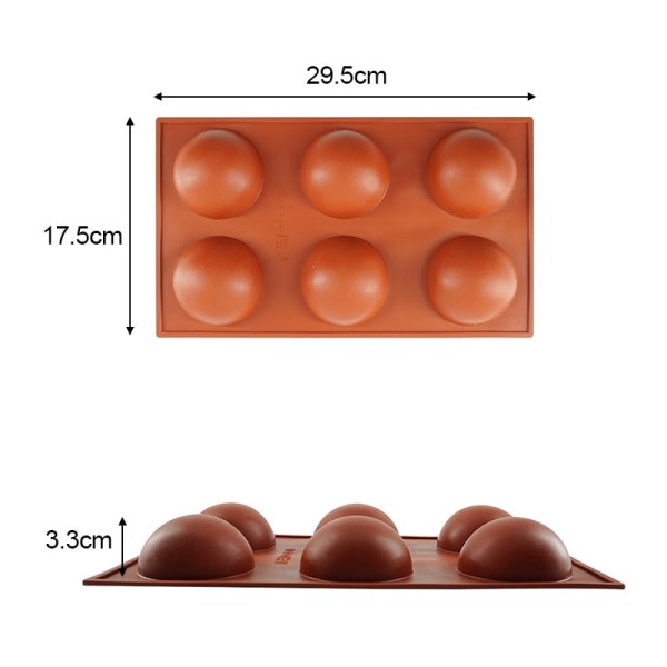 3D rund halv kule silikon form for kake diy baking sjokolade miljøvennlig kake form