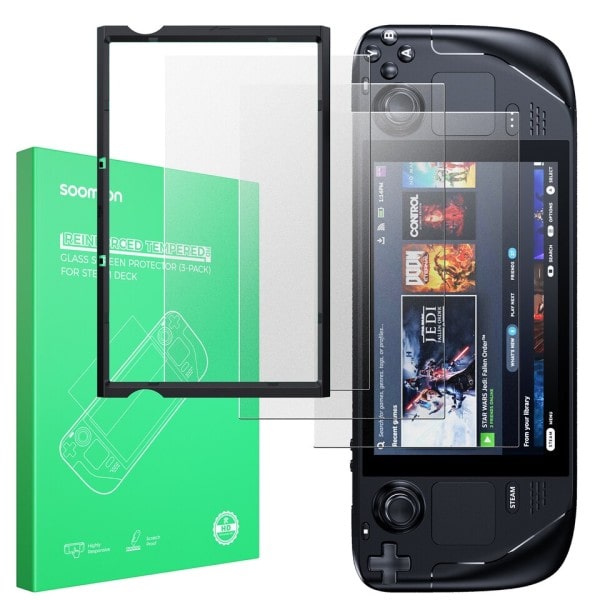 3 Pack Steam Däck Skärm Protector Hårdhet Härdad Anti-Scratch Ultra HD Glas Skydds Skärm kit