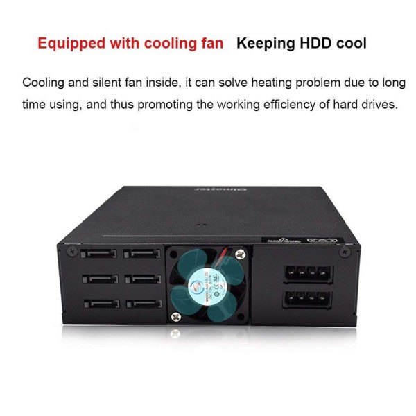 6-Bay 2,5 tommer SATA SSD HDD Hot Swap Mobil Rack/Enclosure Hard Disk Kapital Rack Data lagring