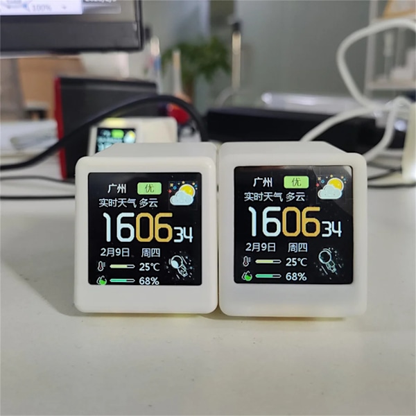 Vær stasjon 1,54 tommer LCD Digital skjerm elektronisk temperatur fuktighet monitor