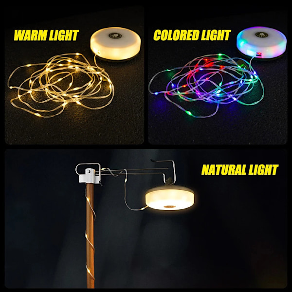 USB Genopladeligt Camping Lys 10meter Lys Snor Udendørs Telt Lys RGB Atmosfære Lys