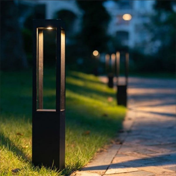 Moderni ulko vedenpitävä LED pitkä nurmikon lamppu 7W 85~265V viimeistely alumiini neliö katu valo