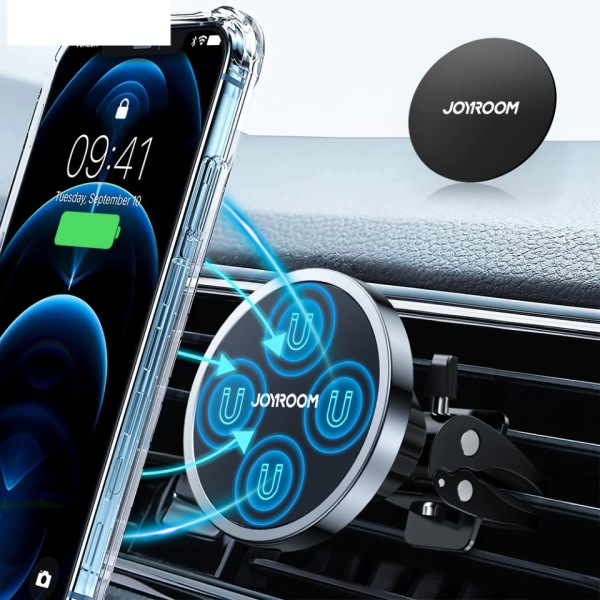 15W Qi magneetti auto puhelimen pidike langaton laturi iPhonelle 14 13 12 sarja nopea ilma tuuletin lataus