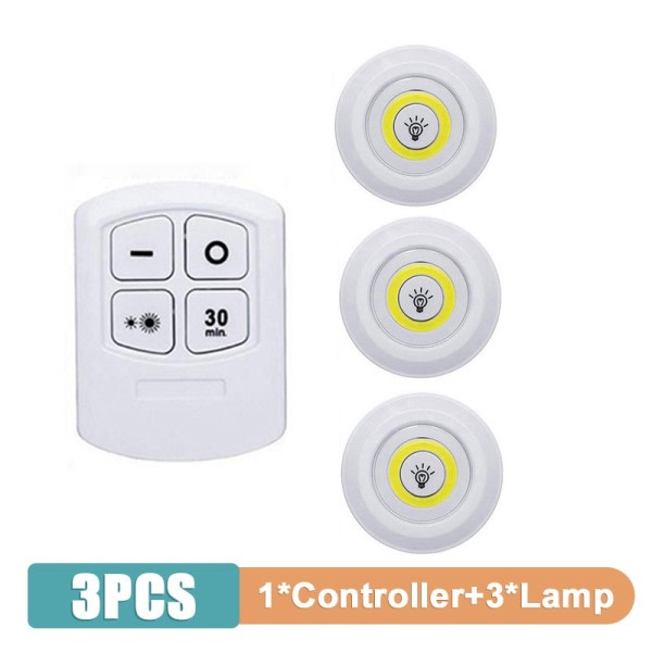 Super Bright Cob Under Cabinet Lys LED Trådløs Fjernbetjening Kontrol Dæmpbar Garderobe Nat Lampe