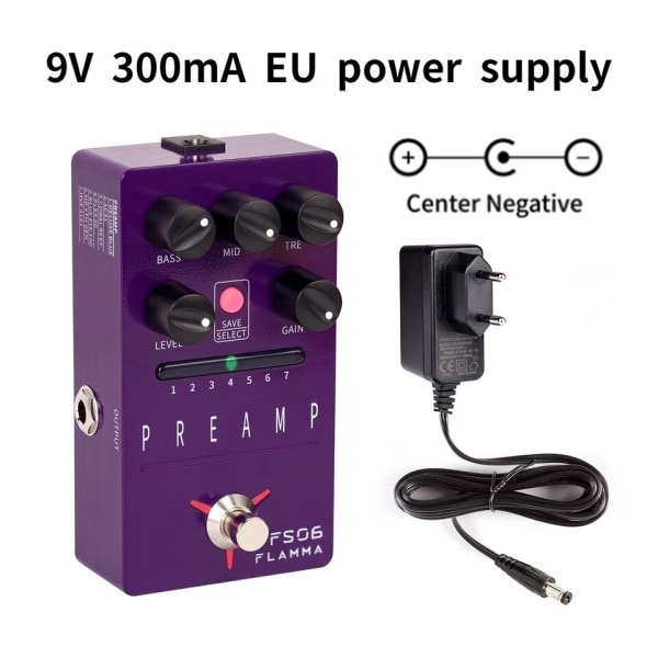 Digital gitar effekter pedal med 7 forforsterker modeller
