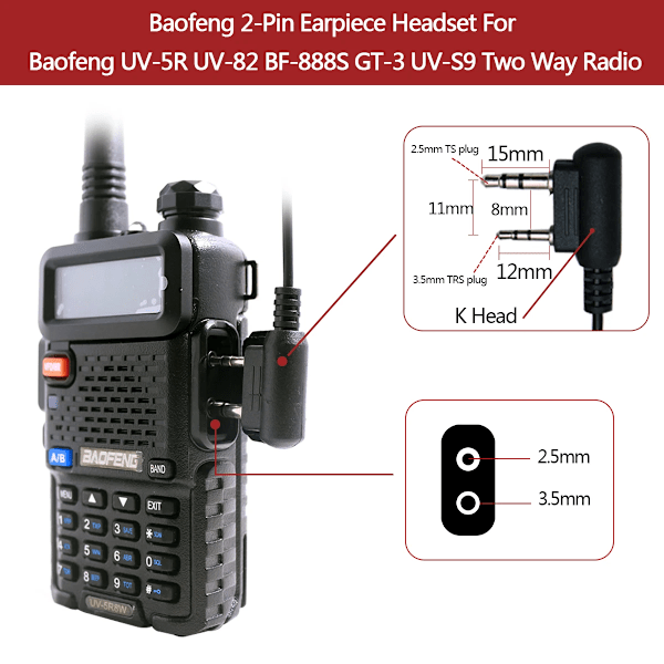 PTT Mic kuulokkeet Walkie Talkie Kuuloke kuulokkeet