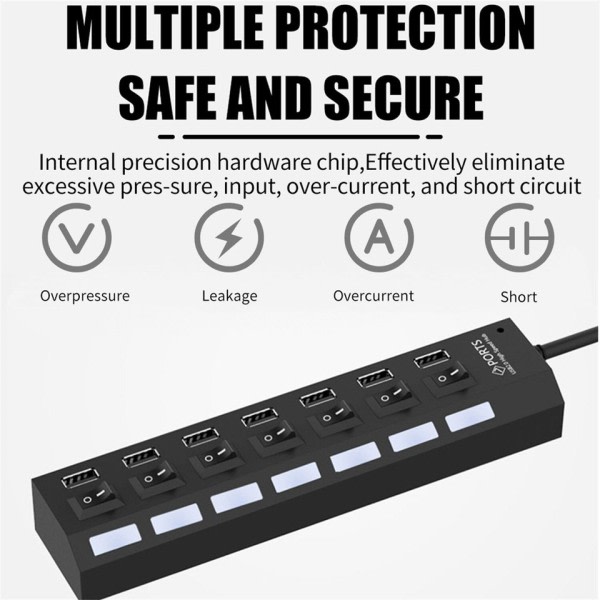 USB Hub USB Adapter Multi Porte Brug Strøm Adapter Extensor