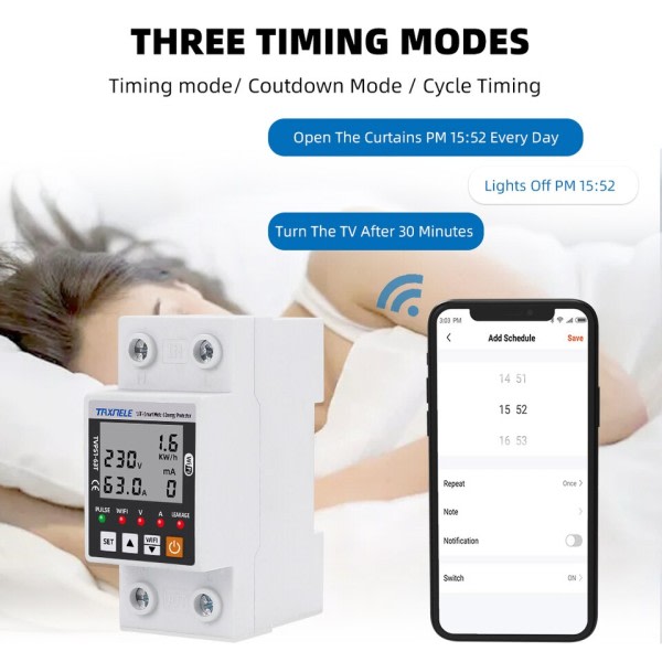 WiFi Smart Earth Läckage Över Under spänning Protector Relä Enhet Switch Breaker