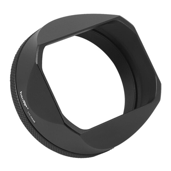 Firkantet metal objektiv hætte med 49mm adapter ring