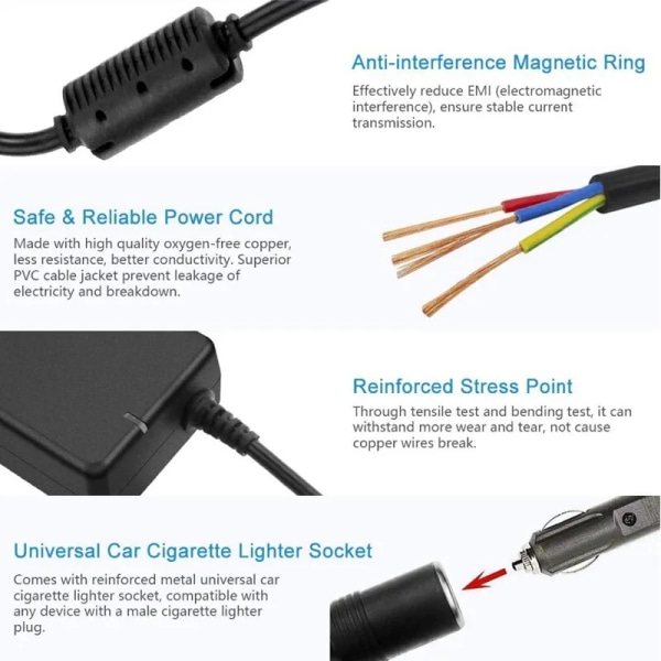 Bil Ström Adapter Ström Konvertera AC Adapter DC 110V / 220V till 12V 10A Ström Adapter Omvandlare