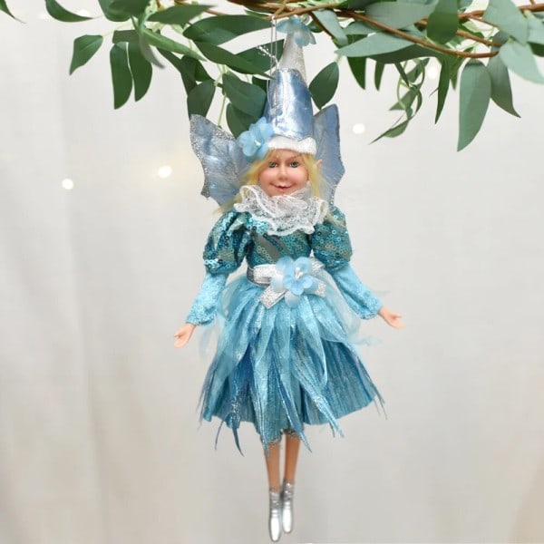 Fe jul träd dekoration tomte hem inredning handgjorda docka ängel hängande kulor dekoration