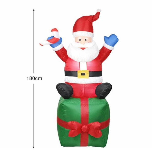 1,5m Gigant Uppblåsbar Snømann LED Glødende 1,8m Navidad Uppblåsbar Julenissen Julefest Dekorasjoner