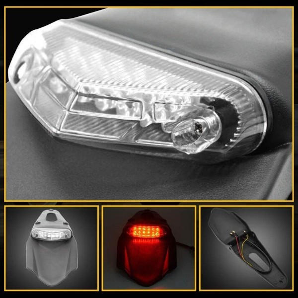 Motorsykkel bak skjerm bak lys smuss sykkel 12V LED