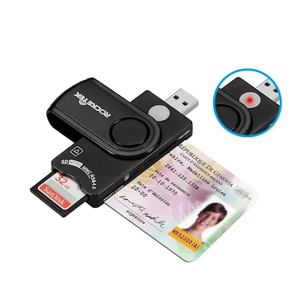 USB 2.0 Smart Card Reader micro SD/TF minne ID Bank EMV elektronisk kontakt adapter
