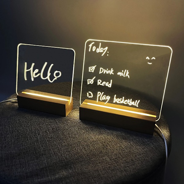 Akryl luminous diy note board raderbar meddelande tavla memo påminnelse kreativ liten kalender