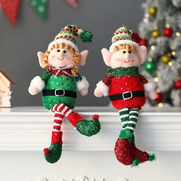 Jul plysch ben tomte docka prydnader pojkar och flickor tomtar leksak docka