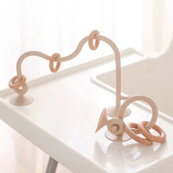 Baby tre ring myk silikon bitring leker barn bitbar BPA fri bitring